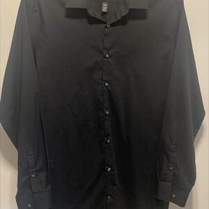 JF J.Ferrar Elegant Black Men's Dress Shirt